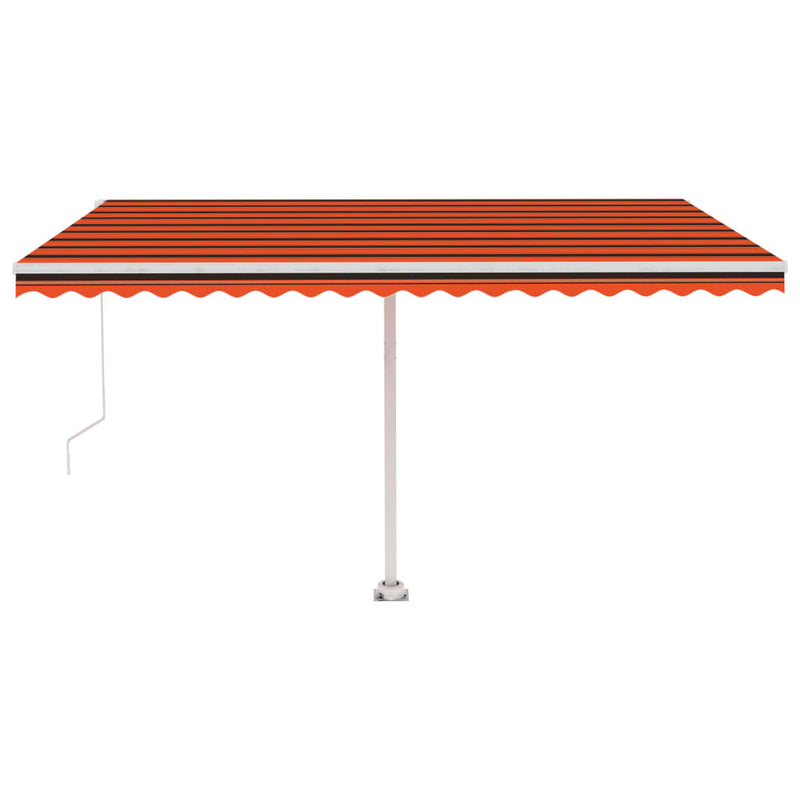 Afbeelding laden in galerijviewer, VidaXL Luifel vrijstaand handmatig uittrekbaar 450x300 cm oranje bruin
