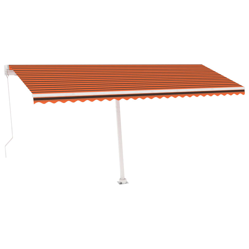 Afbeelding laden in galerijviewer, VidaXL Luifel vrijstaand handmatig uittrekbaar 500x300 cm oranje bruin
