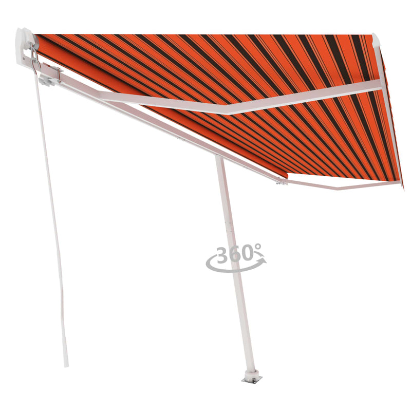 Afbeelding laden in galerijviewer, VidaXL Luifel vrijstaand handmatig uittrekbaar 500x300 cm oranje bruin
