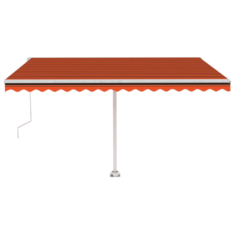 Afbeelding laden in galerijviewer, VidaXL Luifel automatisch met LED windsensor 450x350 cm oranje bruin
