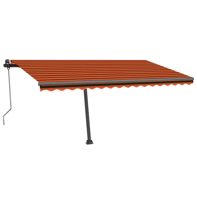 Afbeelding laden in galerijviewer, VidaXL Luifel automatisch met LED windsensor 400x300 cm oranje bruin
