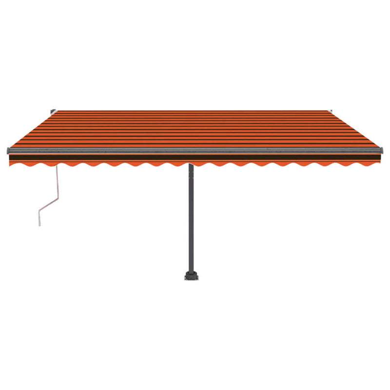 Afbeelding laden in galerijviewer, VidaXL Luifel automatisch met LED windsensor 400x300 cm oranje bruin
