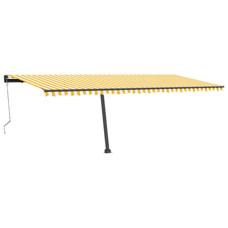 Afbeelding laden in galerijviewer, VidaXL Luifel automatisch met LED en windsensor 600x300 cm geel en wit
