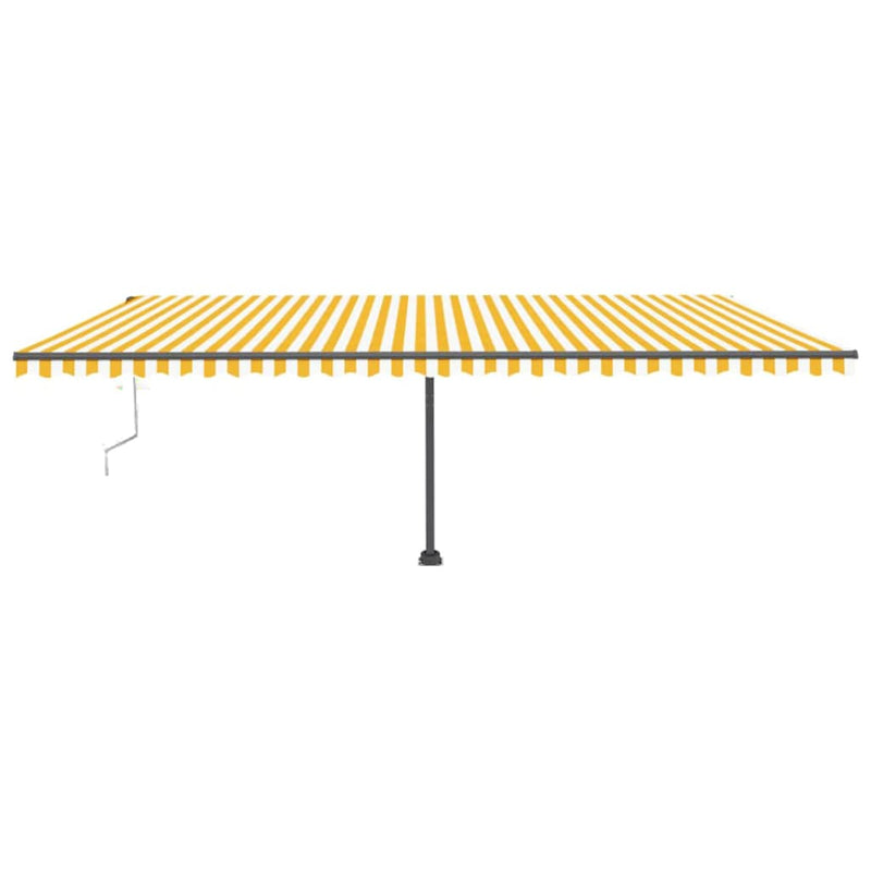 Afbeelding laden in galerijviewer, VidaXL Luifel automatisch met LED en windsensor 600x300 cm geel en wit
