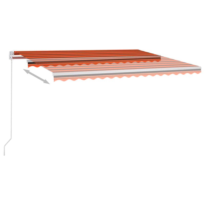 Afbeelding laden in galerijviewer, VidaXL Luifel automatisch met LED en windsensor 4x3,5 m oranje bruin
