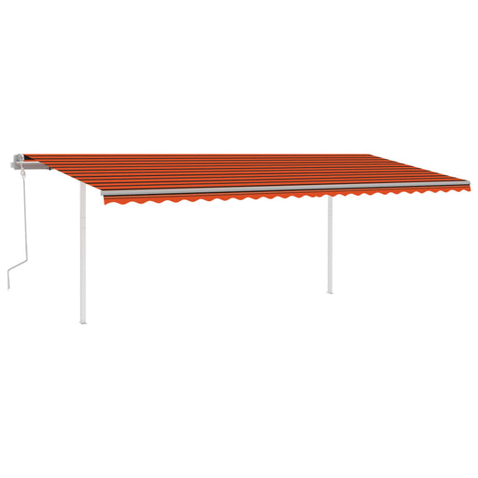 VidaXL Luifel handmatig uittrekbaar met palen 6x3,5 m oranje en bruin