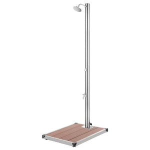 Vidaxl buitendouche met bruine basis 220 cm roestvrij staal