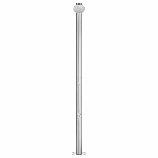 Vidaxl buitendouche met bruine basis 220 cm roestvrij staal