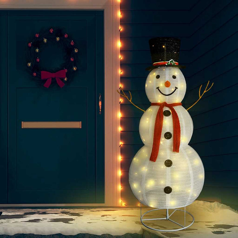 Afbeelding laden in galerijviewer, Vidaxl decoratieve sneeuwpop led 180 cm luxe stof
