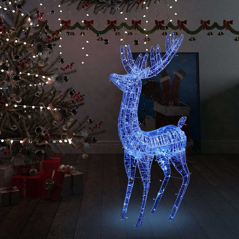 Afbeelding laden in galerijviewer, Vidaxl kerstdecoratie rendier 250 led's blauw 180 cm acryl

