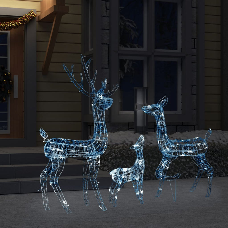 Afbeelding laden in galerijviewer, Vidaxl kerstversiering rendierfamilie 300 led's koudwit acryl

