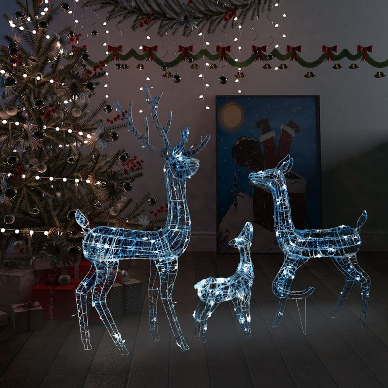 Afbeelding laden in galerijviewer, Vidaxl kerstversiering rendierfamilie 300 led's koudwit acryl
