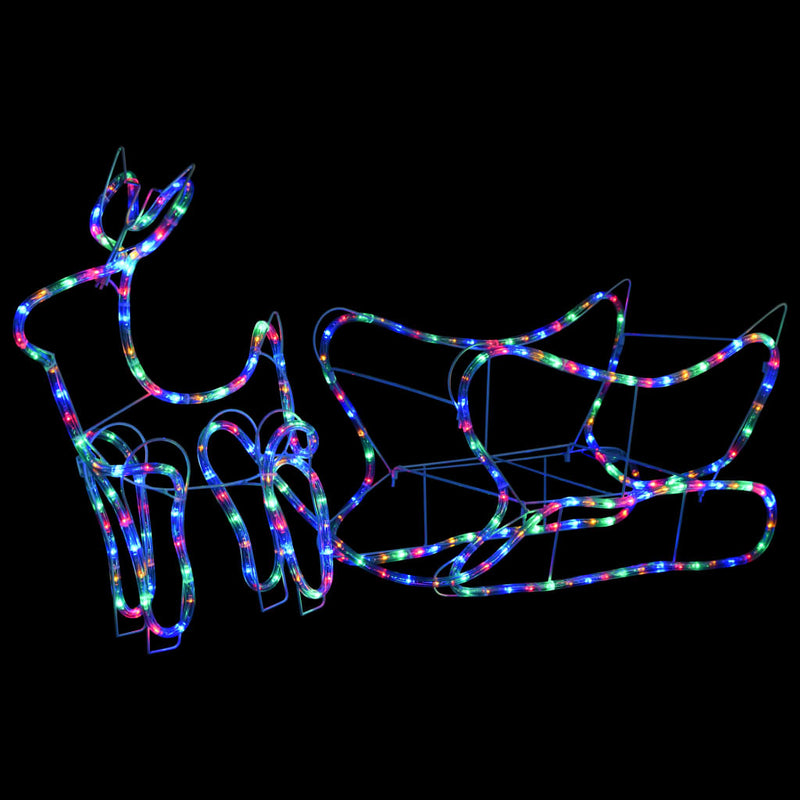 Afbeelding laden in galerijviewer, Vidaxl kerstdecoratie rendier en slee 252 led's
