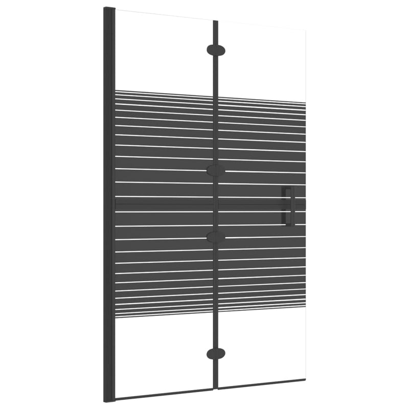 Afbeelding laden in galerijviewer, Vidaxl douchewand inklapbaar 80x140 cm zwart
