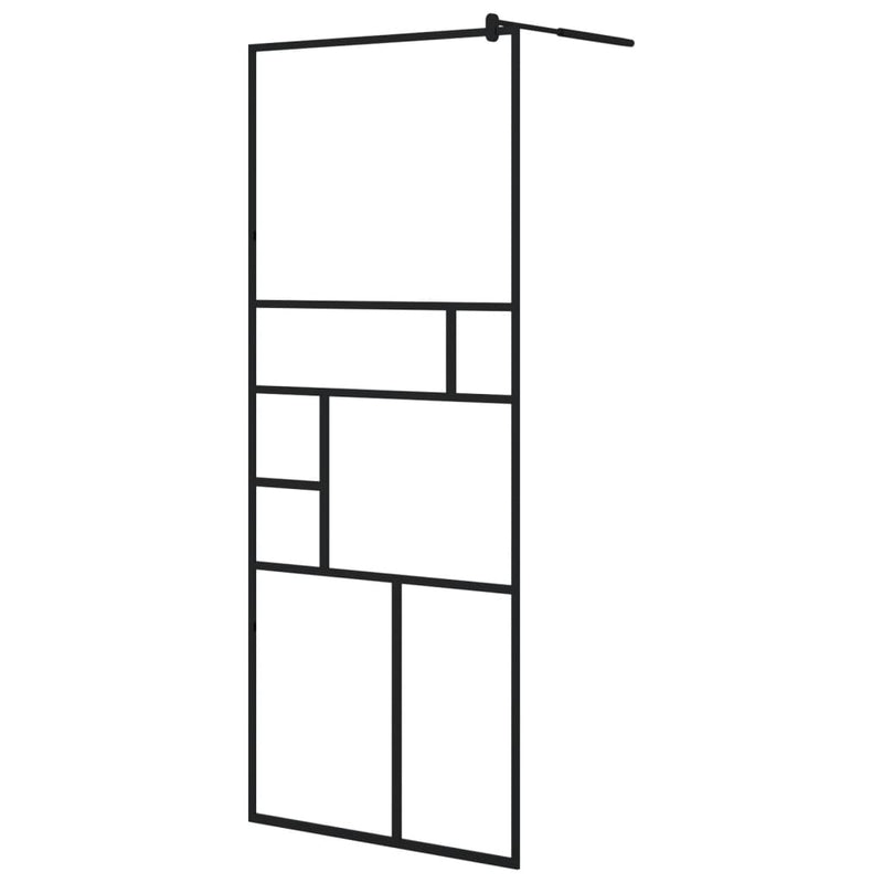 Afbeelding laden in galerijviewer, Vidaxl inloopdouchewand 80x195 cm esg-glas transparant en zwart
