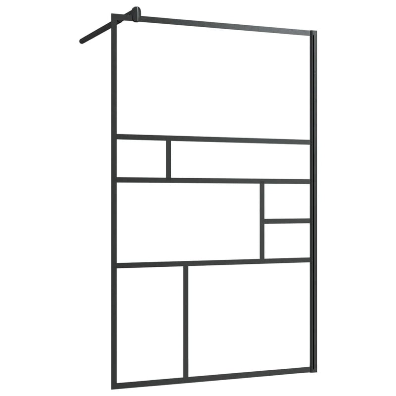 Afbeelding laden in galerijviewer, Vidaxl inloopdouchewand 100x195 cm esg-glas transparant en zwart
