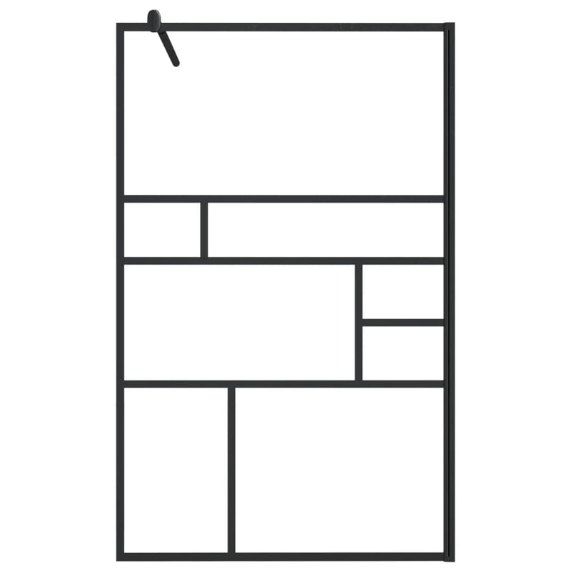 Afbeelding laden in galerijviewer, Vidaxl inloopdouchewand 100x195 cm esg-glas transparant en zwart
