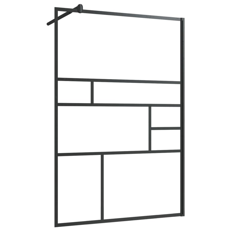 Afbeelding laden in galerijviewer, VidaXL Inloopdouchewand 115x195 cm ESG-glas transparant en zwart
