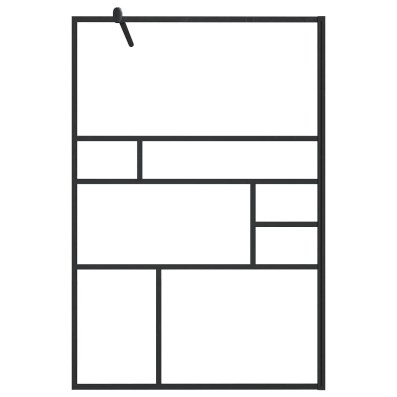 Afbeelding laden in galerijviewer, VidaXL Inloopdouchewand 115x195 cm ESG-glas transparant en zwart
