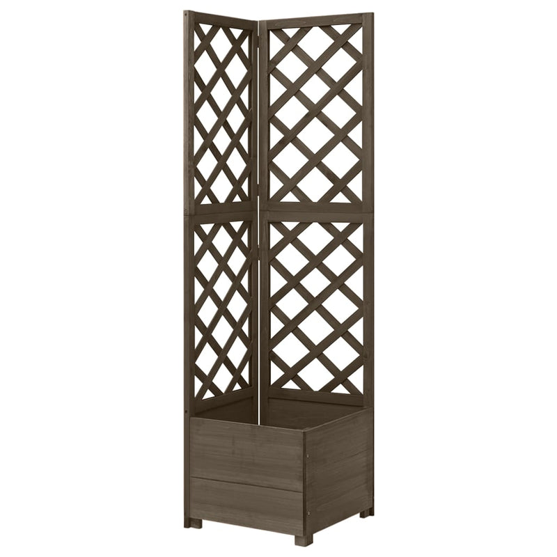 Afbeelding laden in galerijviewer, Vidaxl latwerkplantenbak hoekmodel 40x40x150 cm vurenhout grijs
