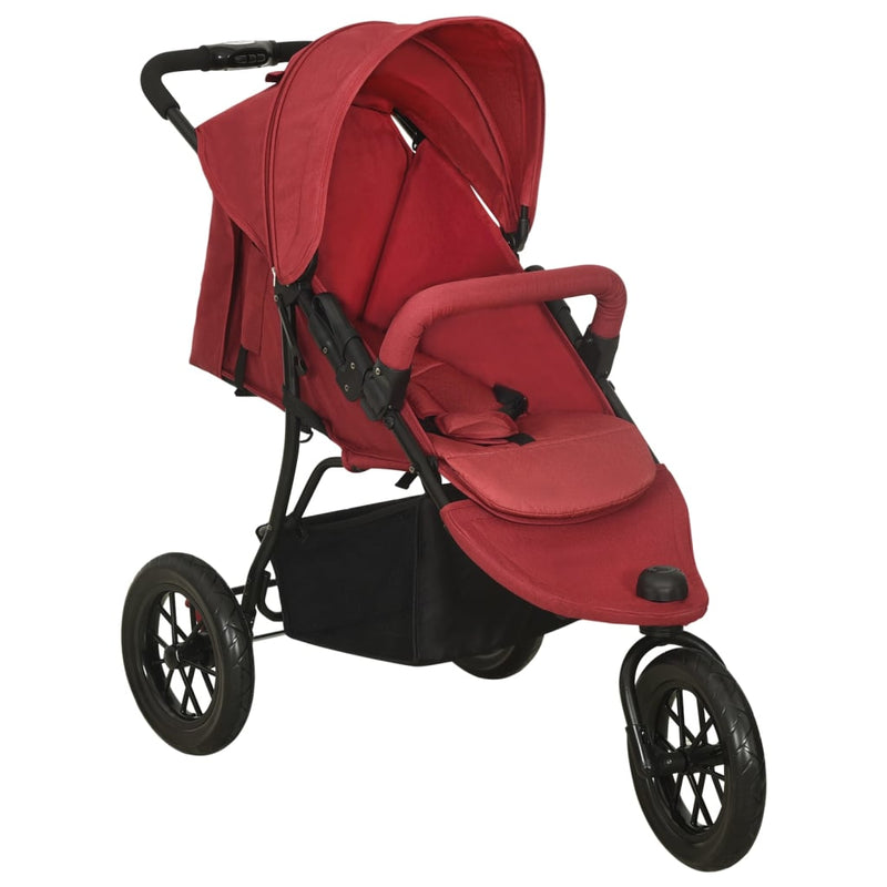 Afbeelding laden in galerijviewer, Vidaxl kinderwagen staal rood
