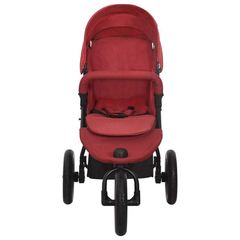 Afbeelding laden in galerijviewer, Vidaxl kinderwagen staal rood
