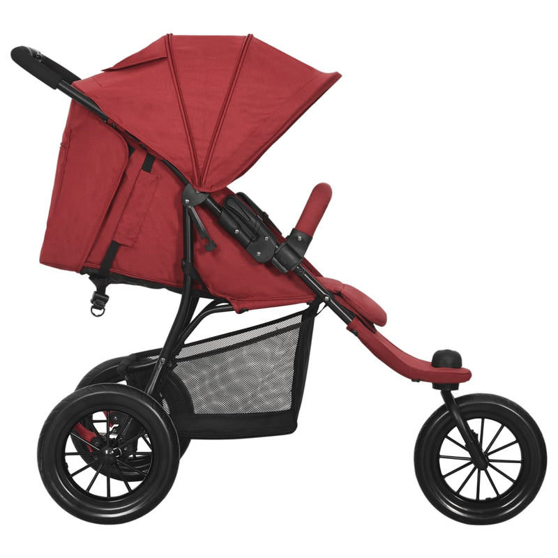 Afbeelding laden in galerijviewer, Vidaxl kinderwagen staal rood
