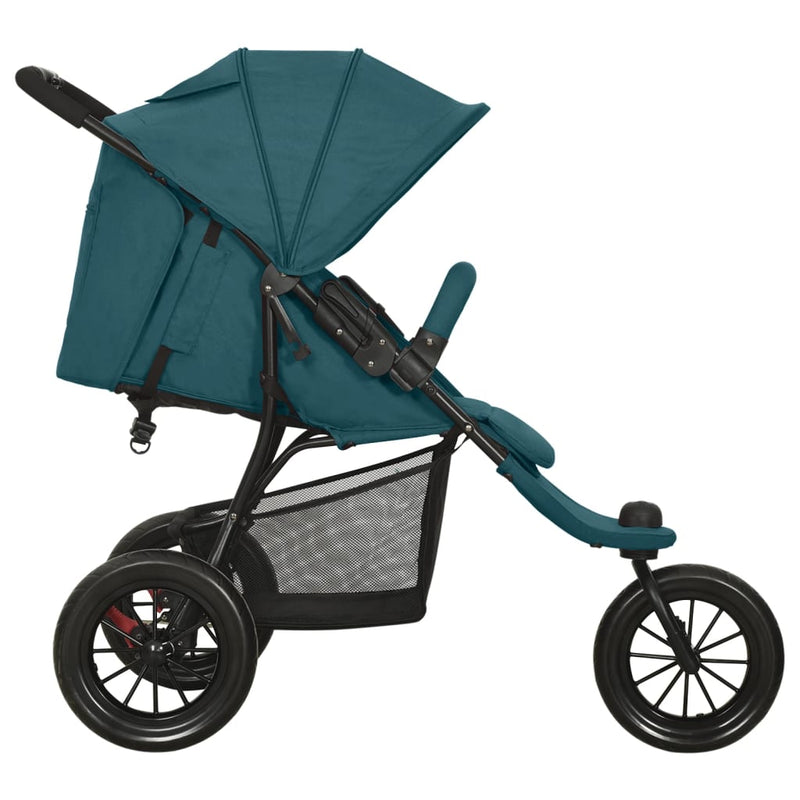 Afbeelding laden in galerijviewer, VidaXL Kinderwagen staal groen
