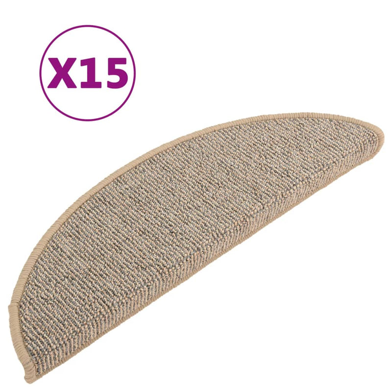 Afbeelding laden in galerijviewer, Vidaxl trapmatten 15 st 56x17x3 cm bruin halfrond
