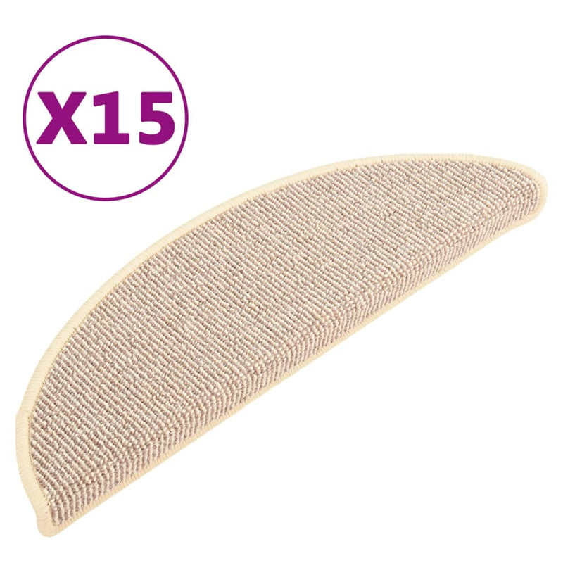 Afbeelding laden in galerijviewer, Vidaxl trapmatten 15 st 56x17x3 cm wit en bruin halfrond
