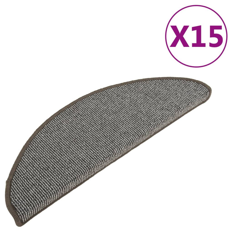 Afbeelding laden in galerijviewer, Vidaxl trapmatten 15 st 65x21x4 cm grijs halfrond groot
