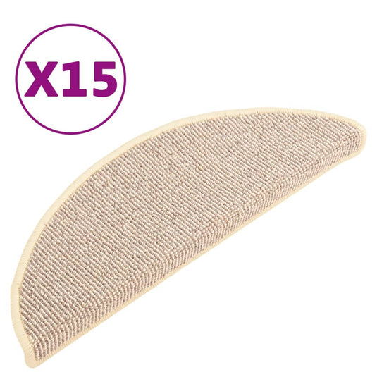 Vidaxl trapmatten 15 st 65x21x4 cm wit en bruin halfrond groot