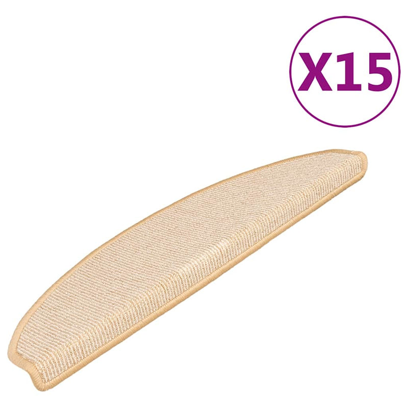 Afbeelding laden in galerijviewer, Vidaxl trapmatten 15 st 65x21x4 cm crème halfrond groot
