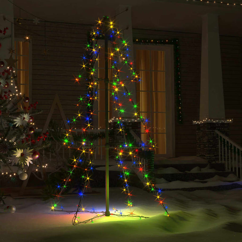 Afbeelding laden in galerijviewer, Vidaxl kegelkerstboom 160 led's binnen en buiten 78x120 cm
