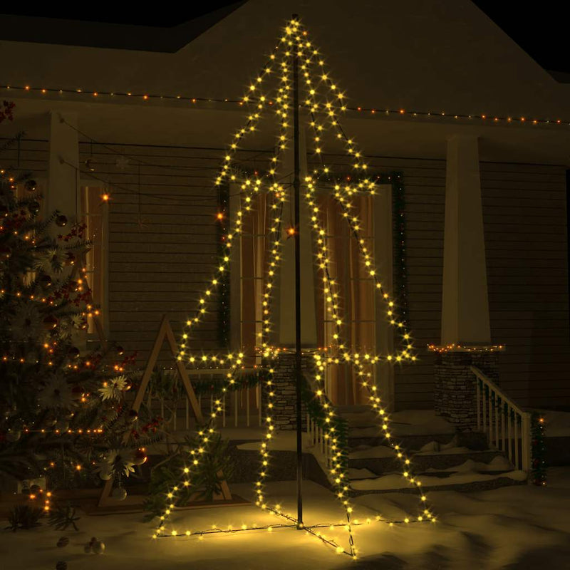 Afbeelding laden in galerijviewer, Vidaxl kegelkerstboom 300 led's binnen en buiten 120x220 cm
