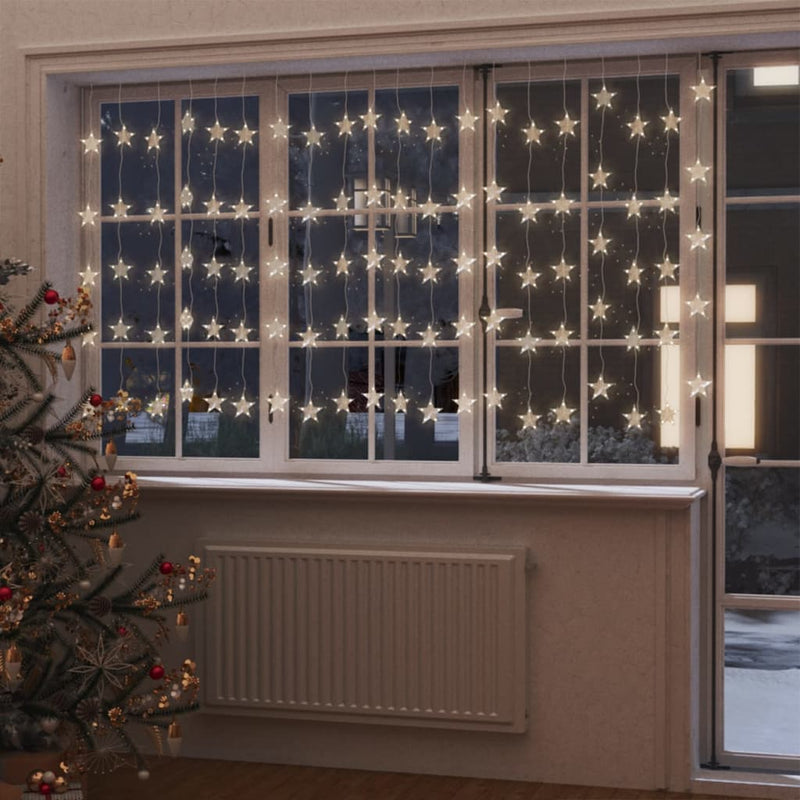 Afbeelding laden in galerijviewer, VidaXL Lichtsnoergordijn sterren met 500 LED's en 8 functies warmwit
