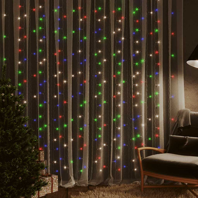 Afbeelding laden in galerijviewer, Vidaxl lichtsnoergordijn met 300 led's en 8 functies 3x3 m meerkleurig
