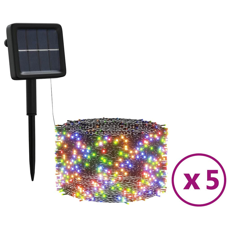 Afbeelding laden in galerijviewer, Vidaxl 5 st lichtslinger met 200 led's solar binnen buiten meerkleurig
