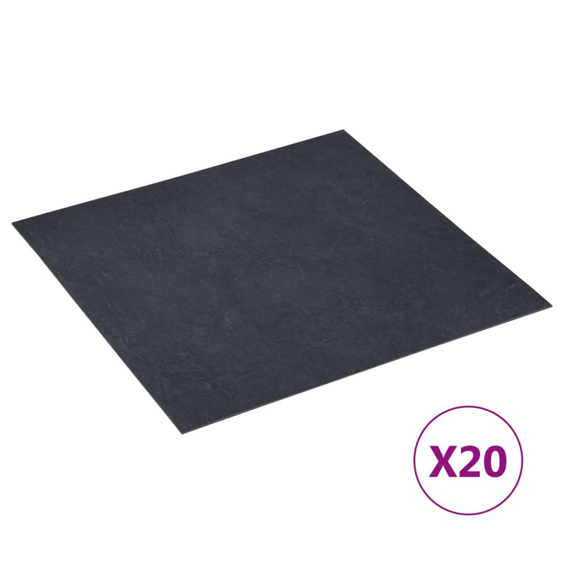 Afbeelding laden in galerijviewer, Vidaxl vloerplanken 20 st zelfklevend 1,86 m² pvc zwart marmerpatroon
