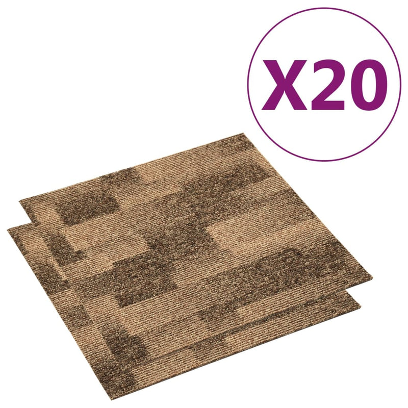 Afbeelding laden in galerijviewer, Vidaxl tapijttegels 20 st 5 m² bruin
