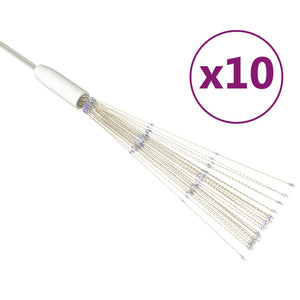 VidaXL 10 st Kerstverlichting vuurwerk 1400 LED's buiten 20 cm blauw