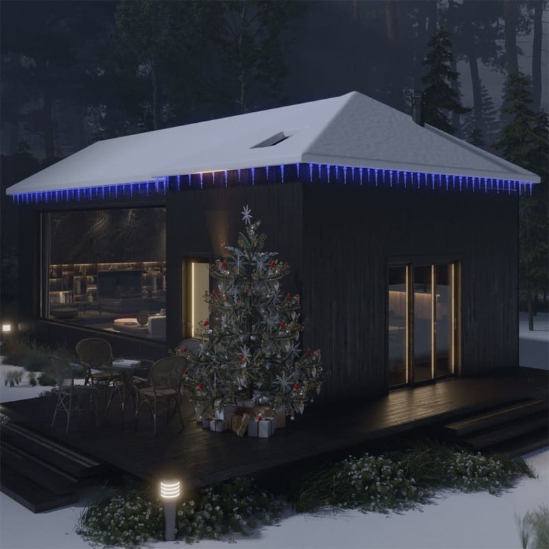 Afbeelding laden in galerijviewer, VidaXL Kerstverlichting ijspegel met 100 LED's acryl blauw
