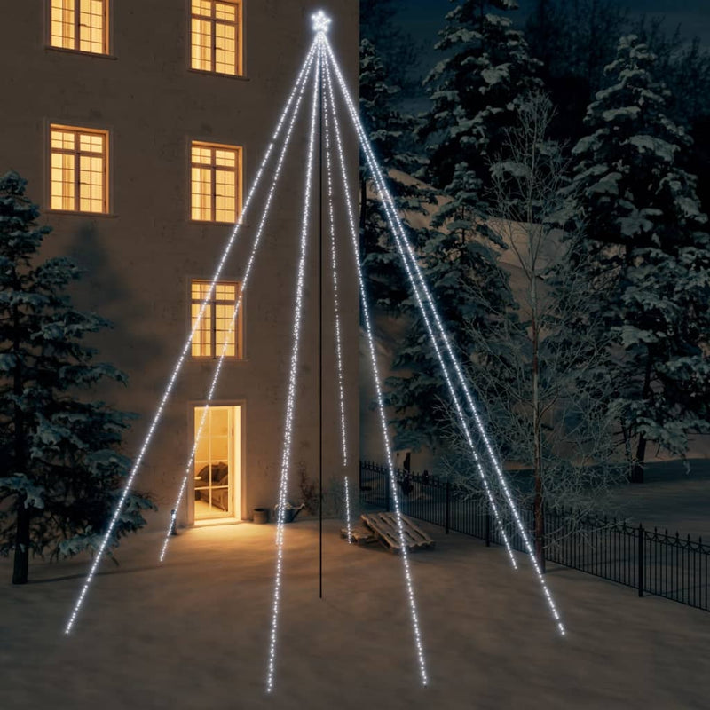 Afbeelding laden in galerijviewer, Vidaxl led-kerstboom binnen buiten 1300 leds koud wit 8 m
