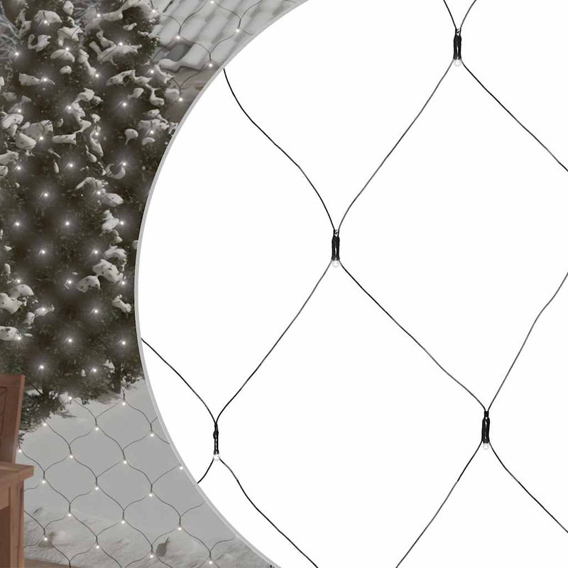 Afbeelding laden in galerijviewer, Vidaxl kerstnetverlichting 306 led's binnen en buiten 3x3 m koudwit
