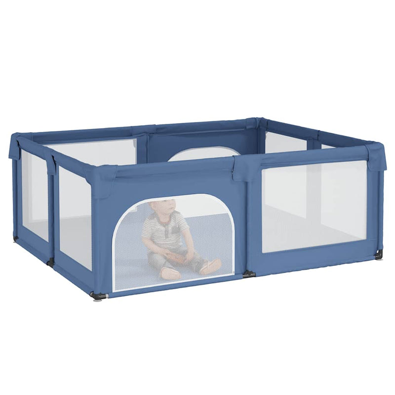 Afbeelding laden in galerijviewer, Vidaxl babybox met 2 deuren oxford stof lichtblauw
