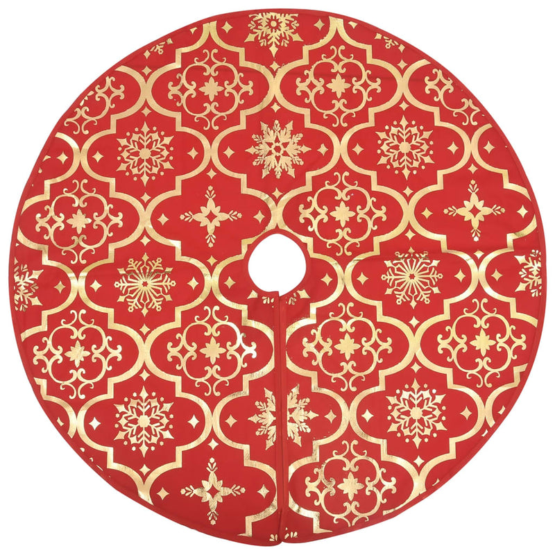 Afbeelding laden in galerijviewer, Vidaxl kerstboomrok luxe met sok 90 cm stof rood
