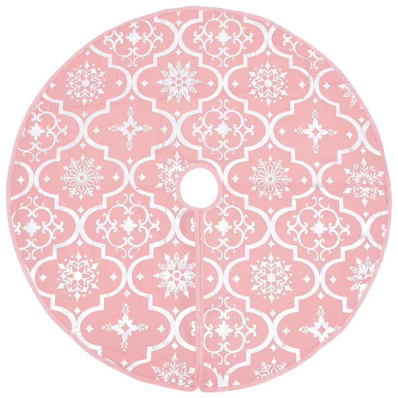 Afbeelding laden in galerijviewer, Vidaxl kerstboomrok luxe met sok 90 cm stof roze
