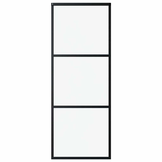 Vidaxl schuifdeur 3-panelen 76x205 cm esg-glas en aluminium zwart