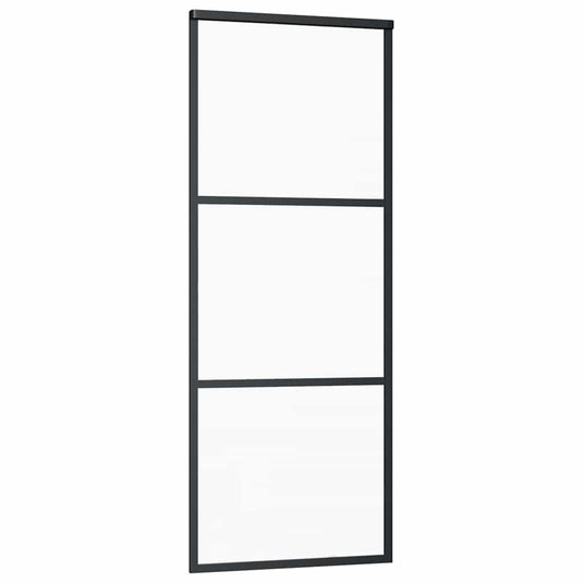 Vidaxl schuifdeur 3-panelen 76x205 cm esg-glas en aluminium zwart