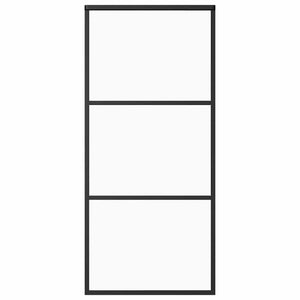 Vidaxl schuifdeur 90x205 cm esg-glas en aluminium zwart